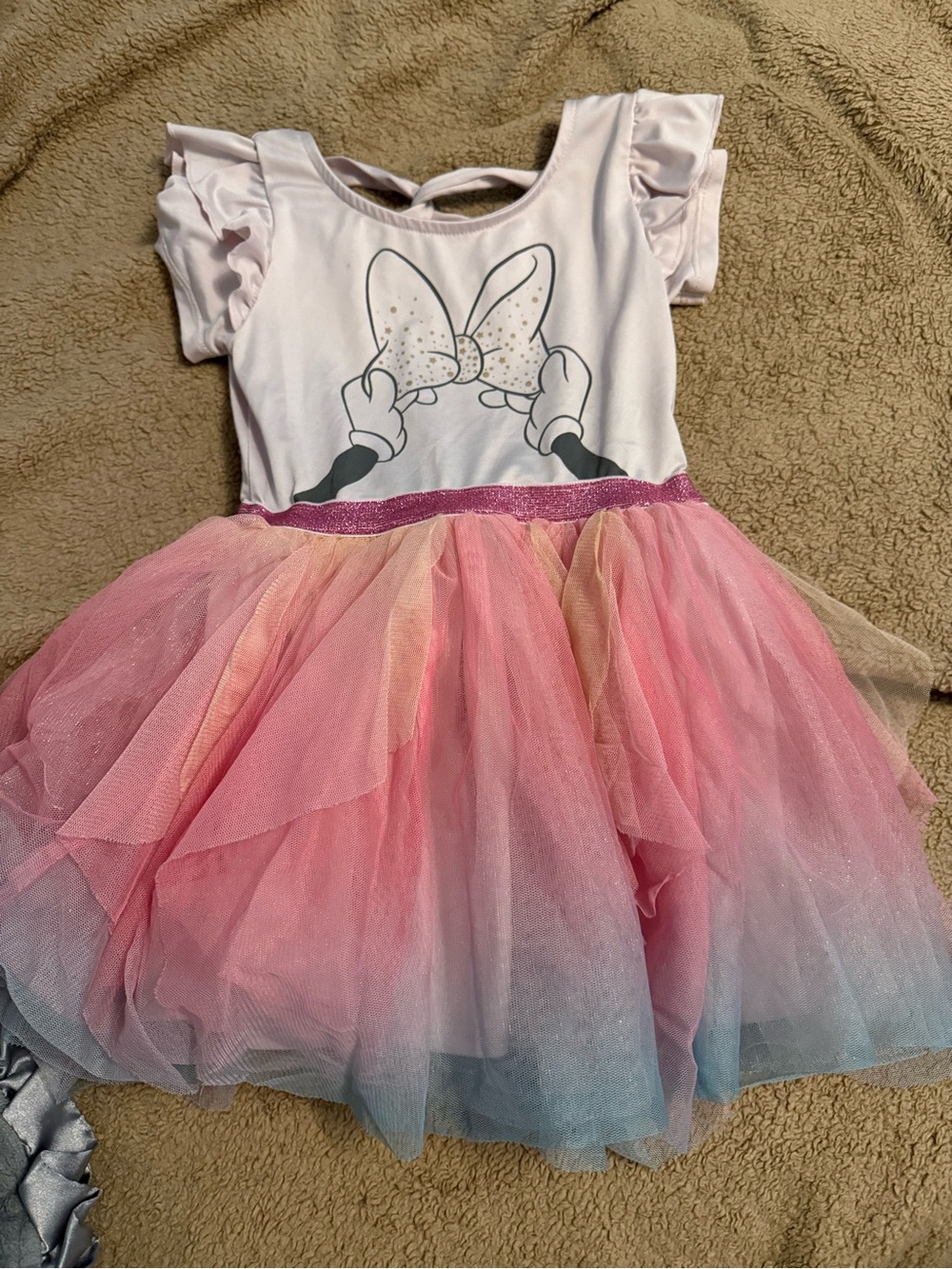 Girls Pink Ombre Tulle Bow Dress
